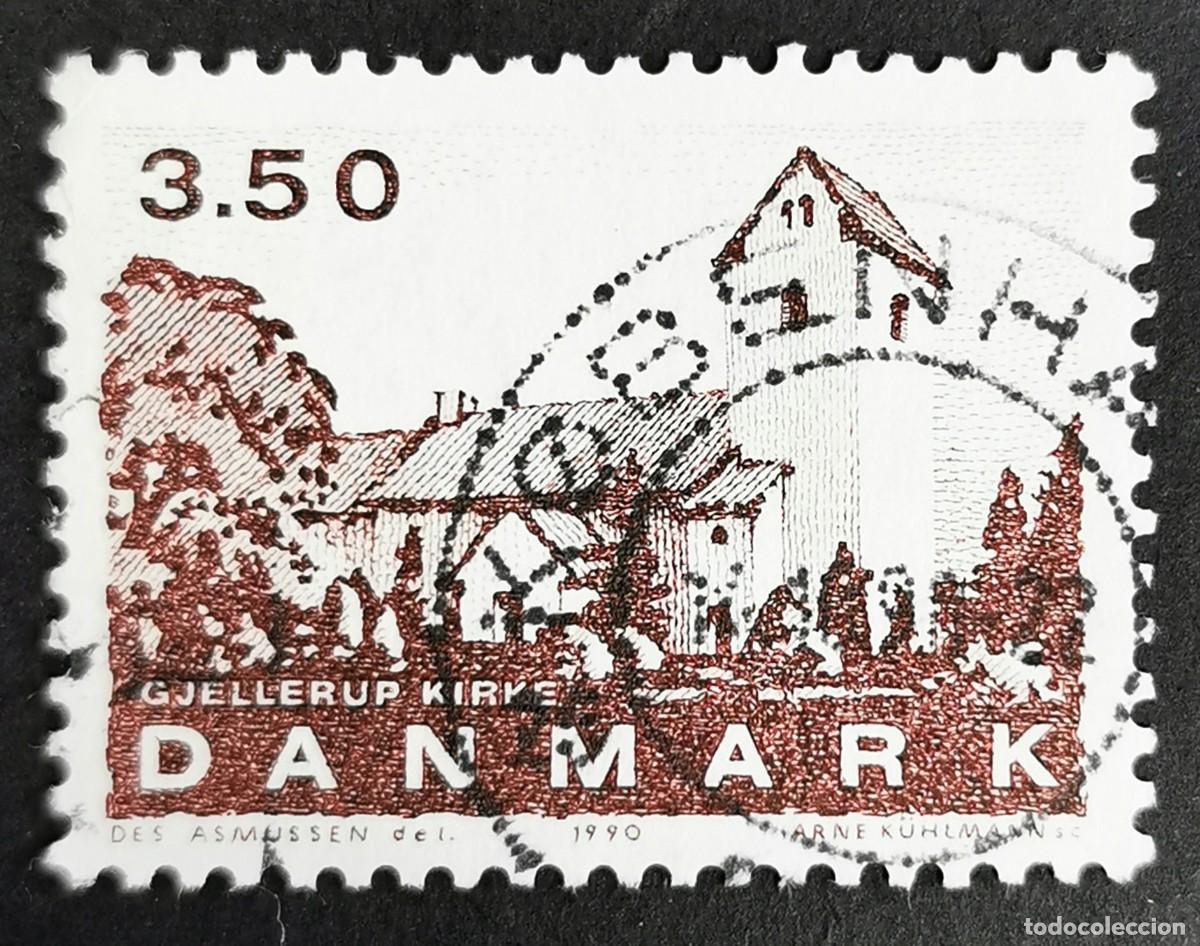 Sellos: Sello Dinamarca 1990, Iglesia de Gjellerup, 3,50 dkr. Michel: DK 986