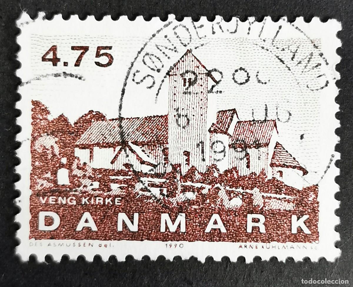 Sellos: Sello Dinamarca 1990, Iglesia del barrio, 4,75 dkr. Michel: DK 987
