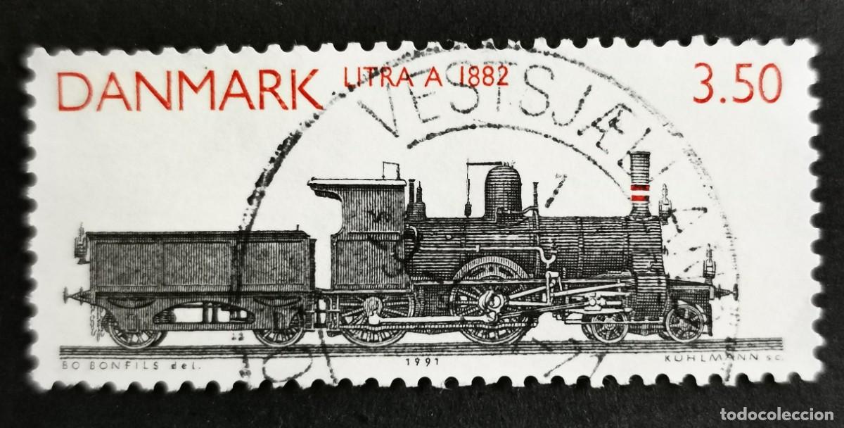 Sellos: Sello Dinamarca 1991, Locomotora de vapor, Clase A (1882), 3,50 dkr. Michel: DK 997