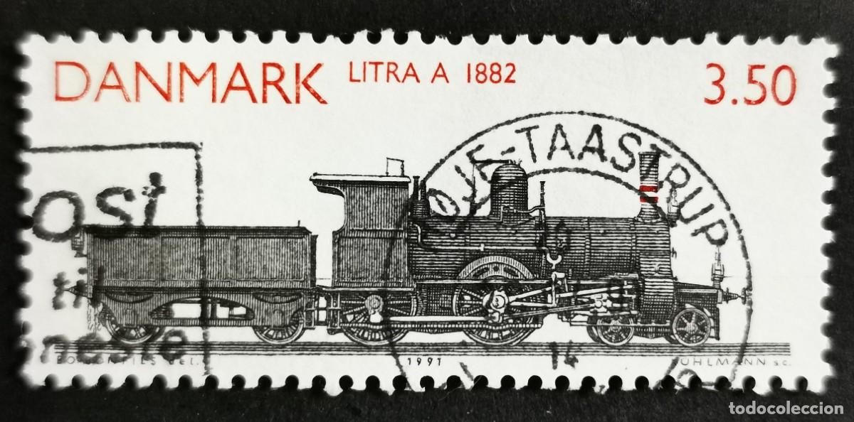 Sellos: Sello Dinamarca 1991, Locomotora de vapor, Clase A (1882), 3,50 dkr. Michel: DK 997
