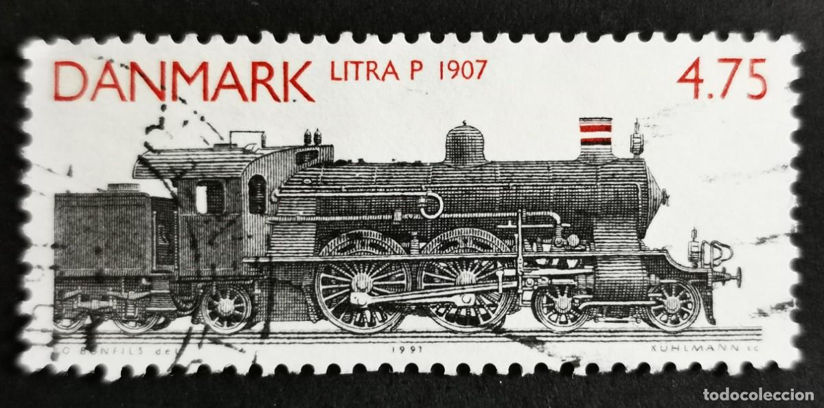 Sellos: Sello Dinamarca 1991, Locomotora de vapor, Clase P (1907), 4,75 dkr. Michel: DK 999