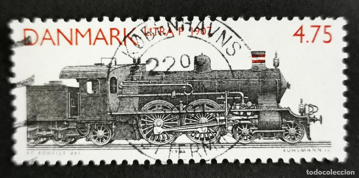Sellos: Sello Dinamarca 1991, Locomotora de vapor, Clase P (1907), 4,75 dkr. Michel: DK 999