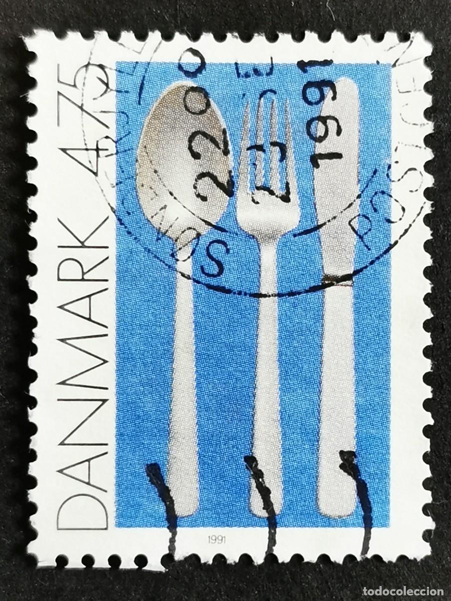 Sellos: Sello Dinamarca 1991, Cubiertos de plata, 4.75 dkr. Michel: DK 1008