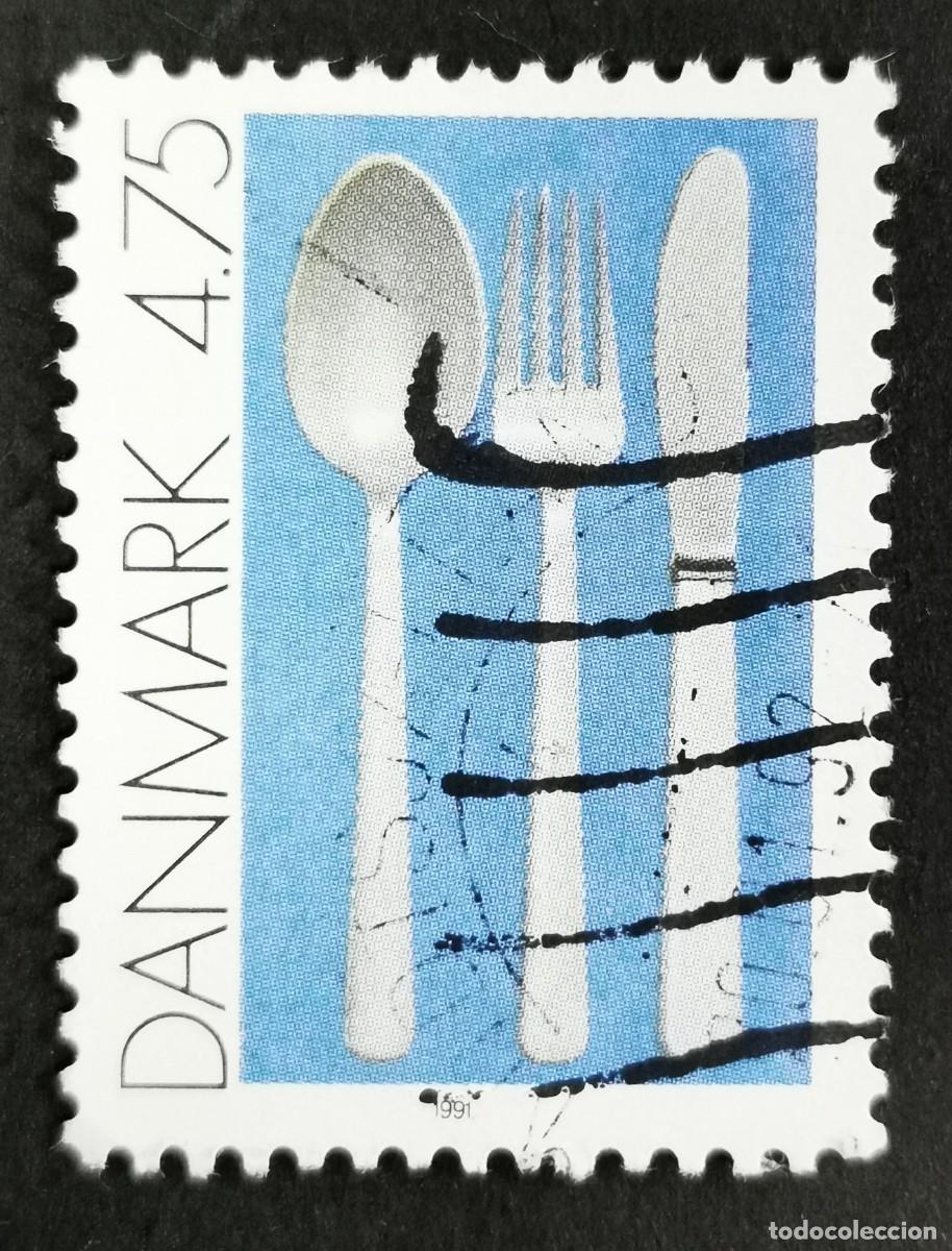 Sellos: Sello Dinamarca 1991, Cubiertos de plata, 4.75 dkr. Michel: DK 1008