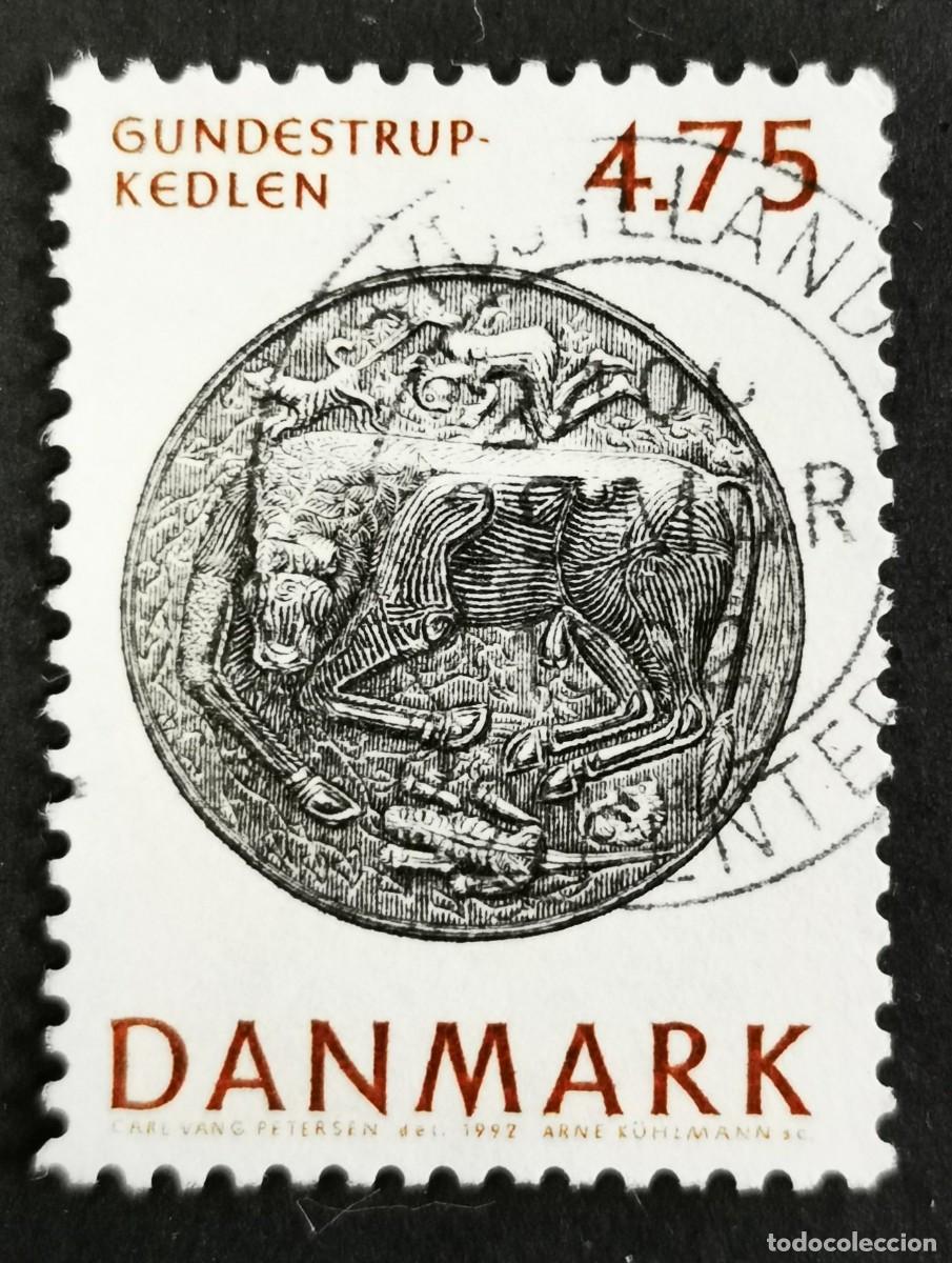 Sellos: Sello Dinamarca 1992, Placa inferior del caldero de Gundestrup, 4.75 dkr. Michel: DK 1020