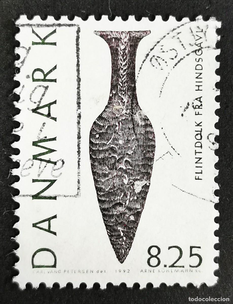 Sellos: Sello Dinamarca 1992, Cuchillo de s&iacute;lex Hindsgavl, 8.25 dkr. Michel: DK 1021