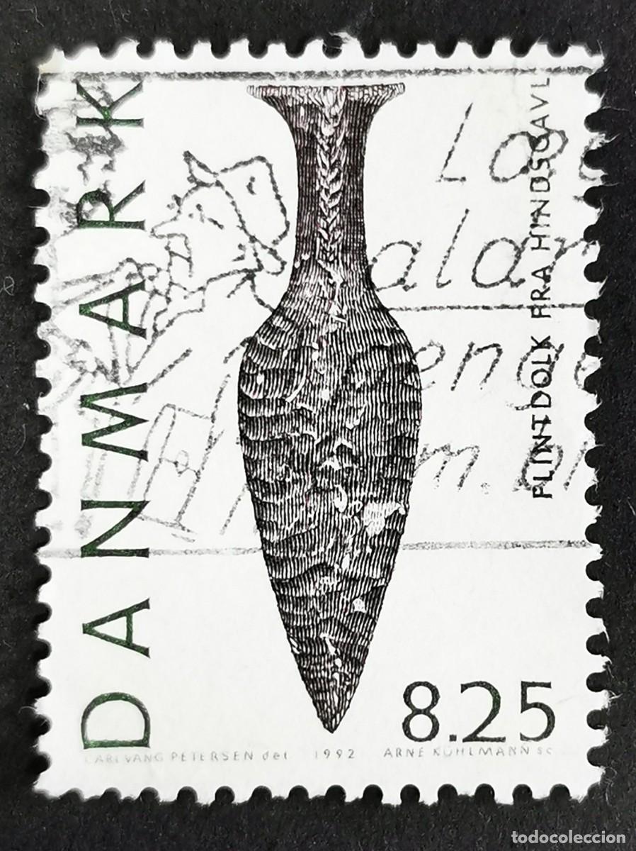 Sellos: Sello Dinamarca 1992, Cuchillo de s&iacute;lex Hindsgavl, 8.25 dkr. Michel: DK 1021