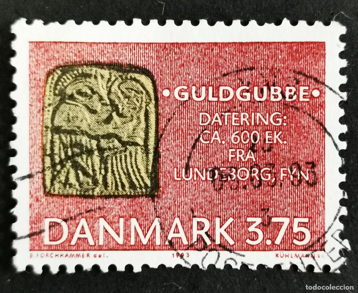 Sellos: Sello Dinamarca 1993, Funen Guldgubber - Tesoro dan&eacute;, 3.75 dkr. Michel: DK 1046