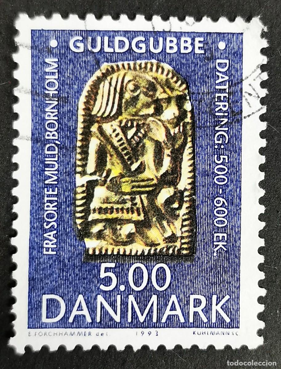 Sellos: Sello Dinamarca 1993, Bornholm Guldgubber - Tesoro dan&eacute;s, 5.00 dkr. Michel: DK 1047