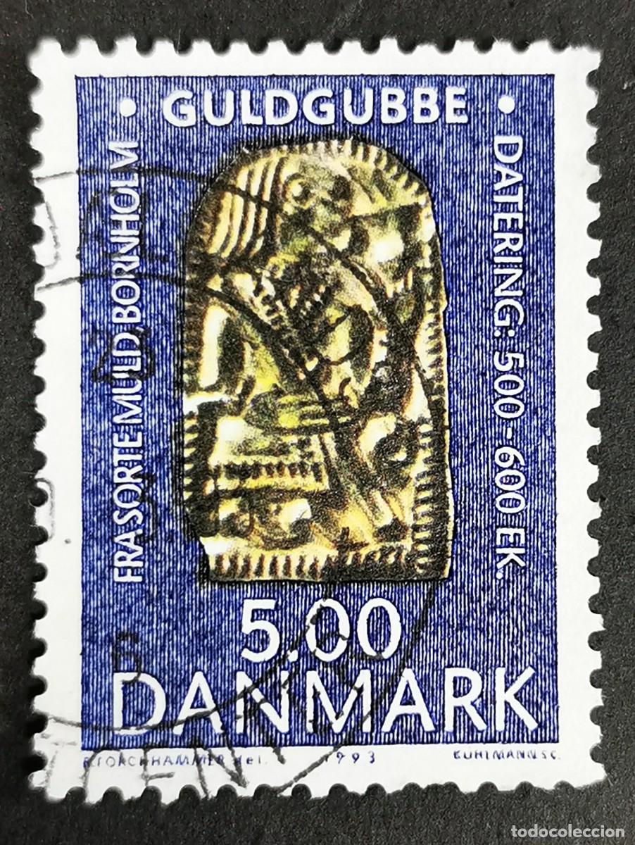 Sellos: Sello Dinamarca 1993, Bornholm Guldgubber - Tesoro dan&eacute;s, 5.00 dkr. Michel: DK 1047