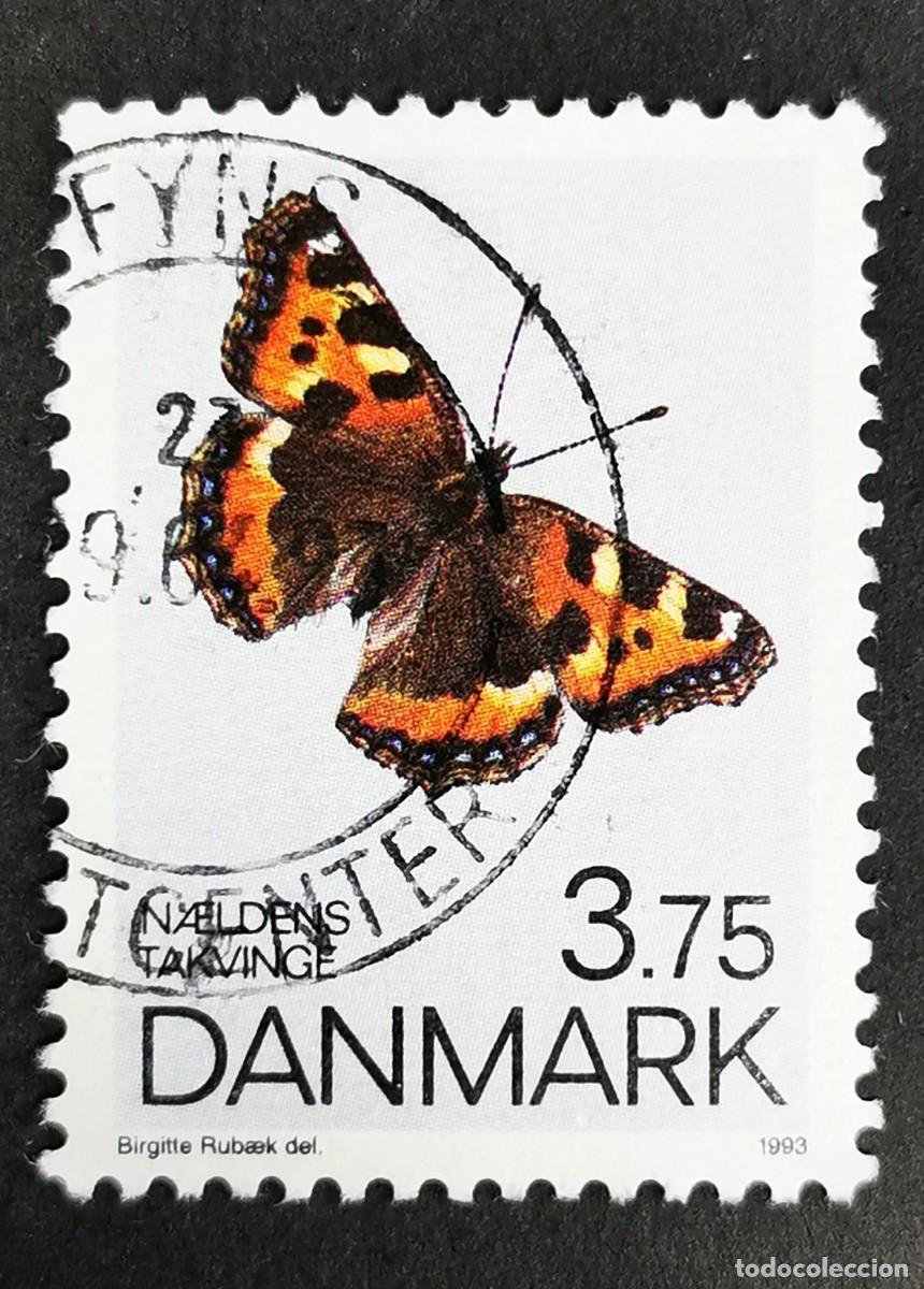 Sellos: Sello Dinamarca 1993, Mariposa peque&ntilde;a (Aglais urticae), 3.75 dkr. Michel: DK 1048