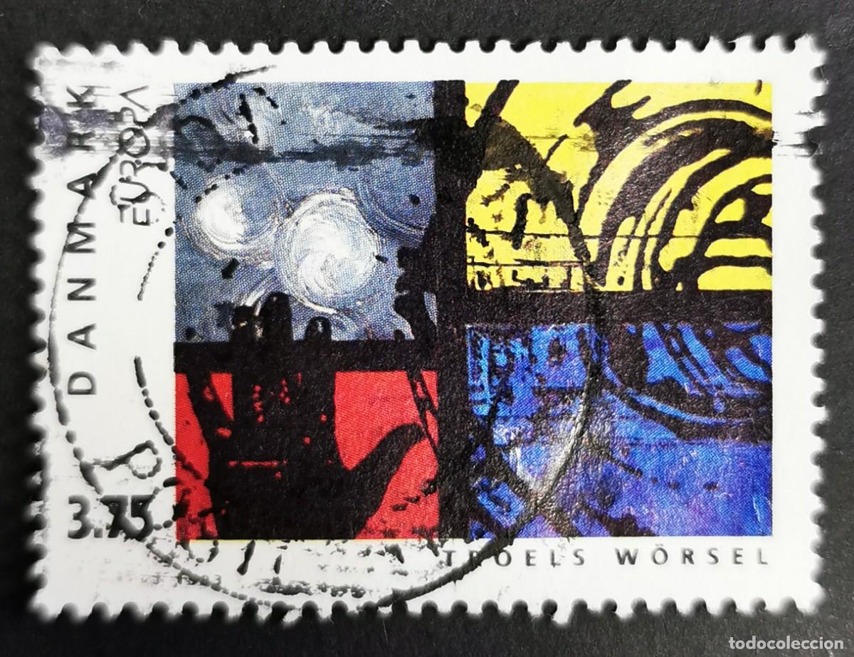 Sellos: Sello Dinamarca 1993, Pintura sin t&iacute;tulo (Troels Worsel), 3.75 dkr. Michel: DK 1052