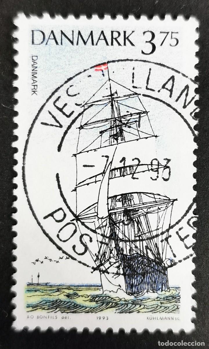 Sellos: Sello Dinamarca 1993, Barco de aparejo completo &rdquo;Denmark&rdquo; (1933), 3.75 dkr. Michel: DK 1057