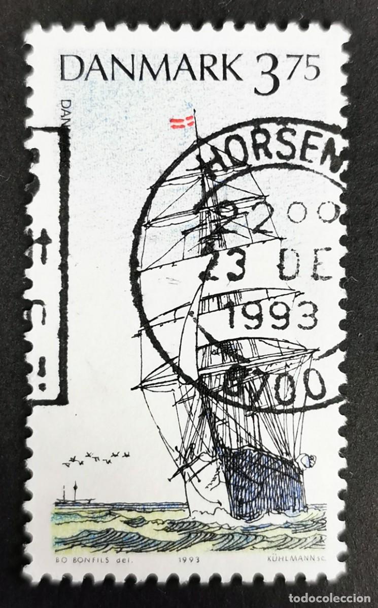 Sellos: Sello Dinamarca 1993, Barco de aparejo completo &rdquo;Denmark&rdquo; (1933), 3.75 dkr. Michel: DK 1057
