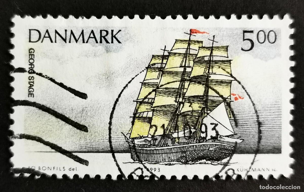 Sellos: Sello Dinamarca 1993,Barco de aparejo completo &rdquo;Georg Stage II&rdquo; (1934), 5.00 dkr. Michel: DK 1059