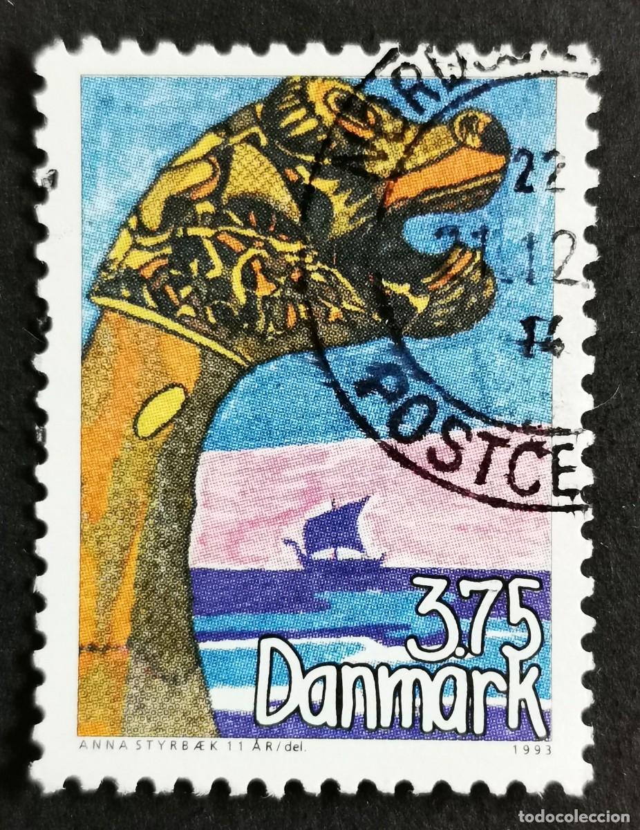 Sellos: Sello Dinamarca 1993, Proa de un barco vikingo, 3.75 dkr. Michel: DK 1061