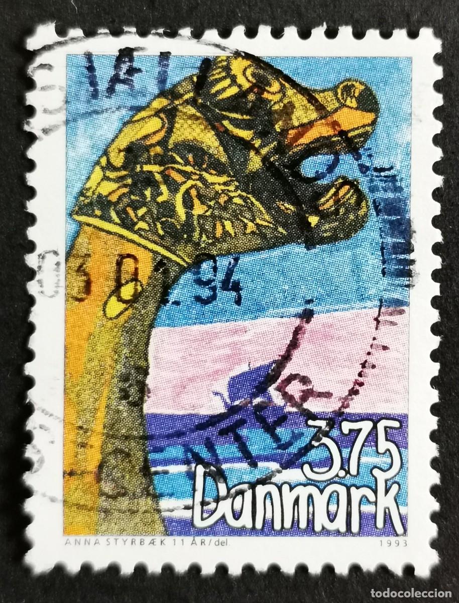 Sellos: Sello Dinamarca 1993, Proa de un barco vikingo, 3.75 dkr. Michel: DK 1061