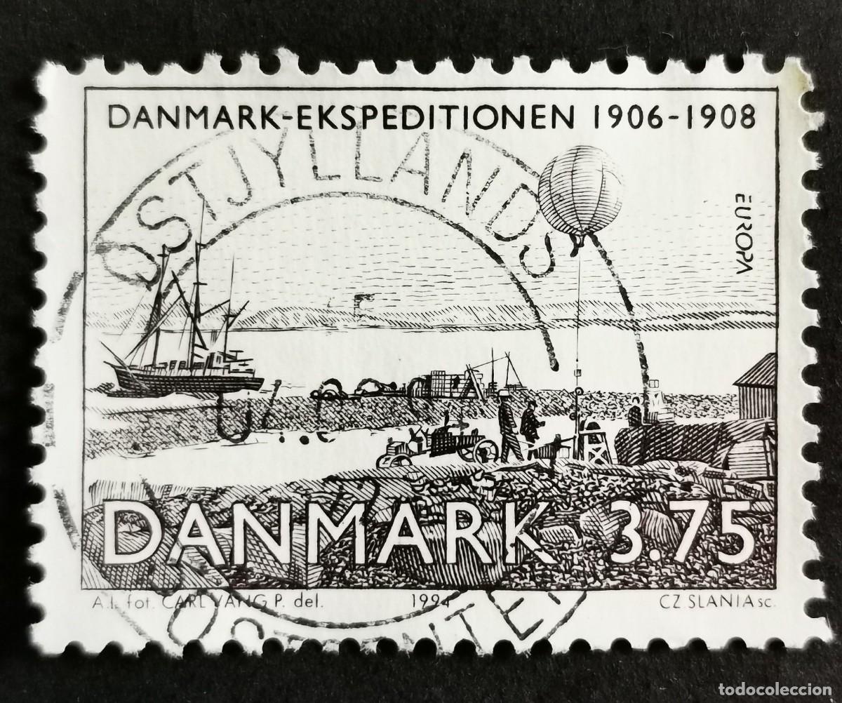 Sellos: Sello Dinamarca 1994, Globo meteorol&oacute;gico &rdquo;Danmark&rdquo; y Wegener , 3.75 dkr. Michel: DK 1077