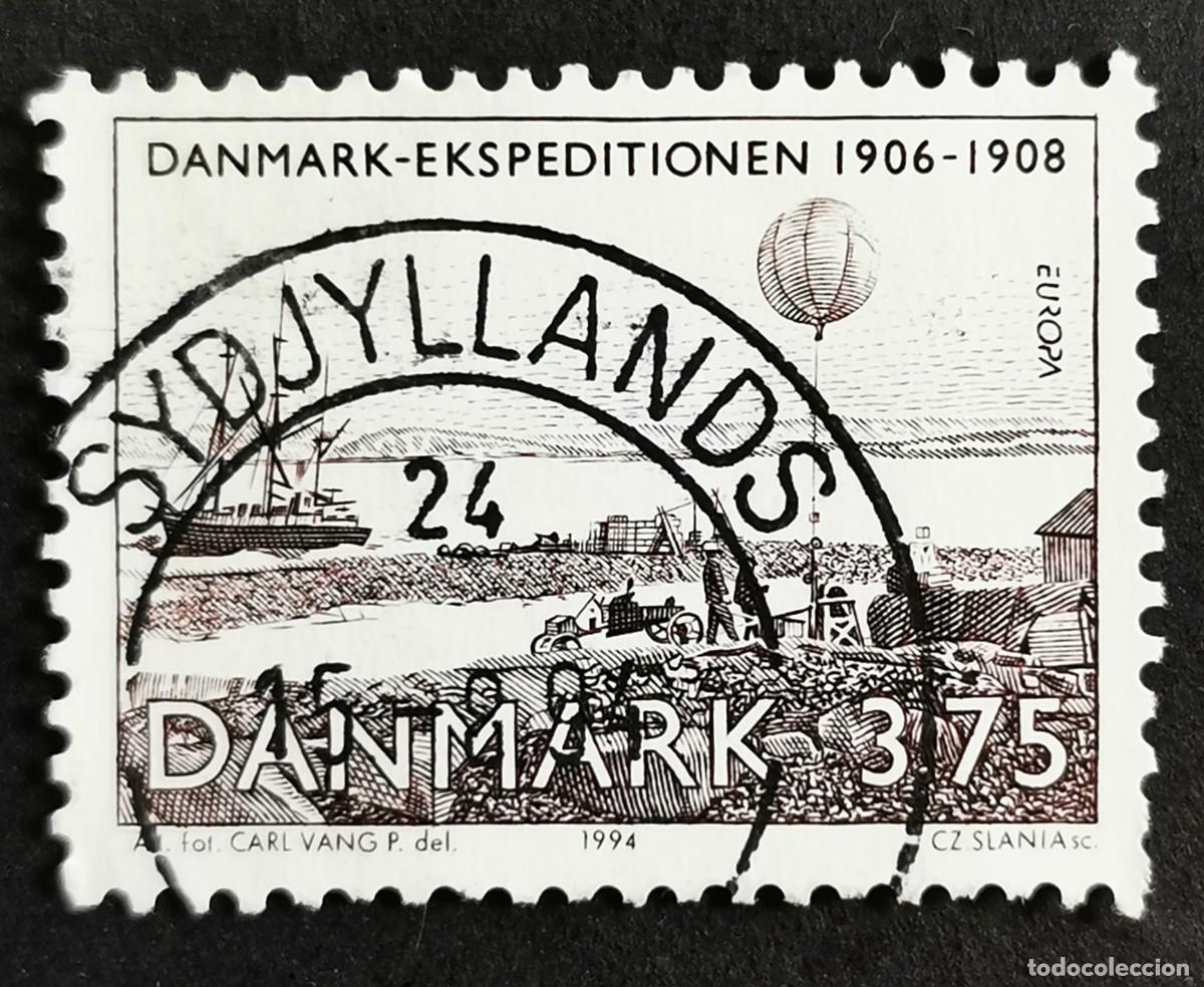 Sellos: Sello Dinamarca 1994, Globo meteorol&oacute;gico &rdquo;Danmark&rdquo; y Wegener , 3.75 dkr. Michel: DK 1077