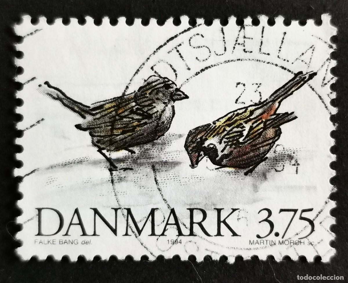 Sellos: Sello Dinamarca 1994, House sparrows Animales protegidos, 3.75 dkr. Michel: DK 1086