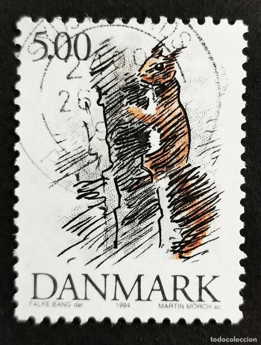Sellos: Sello Dinamarca 1994, Red Squirrel Animales protegidos, 5.00 dkr. Michel: DK 1088