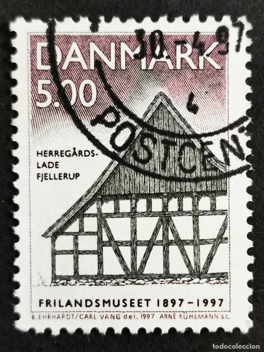 Sellos: Sello Dinamarca 1997, Granero se&ntilde;orial Fjellerup, Djursland, 5.00 dkr. Michel: DK 1148