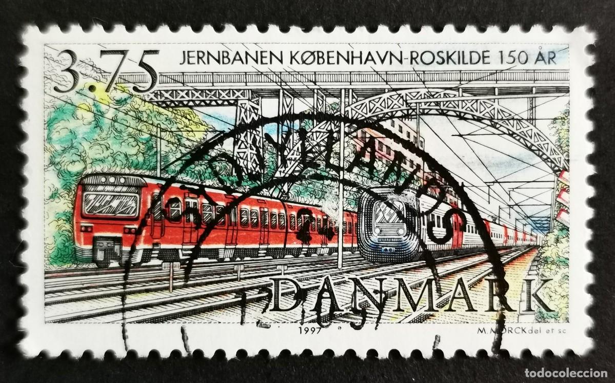 Sellos: Sello Dinamarca 1997, Trenes el&eacute;ctricos bajo el puente New Carlsberg, 3.75 dkr. Michel: DK 1155