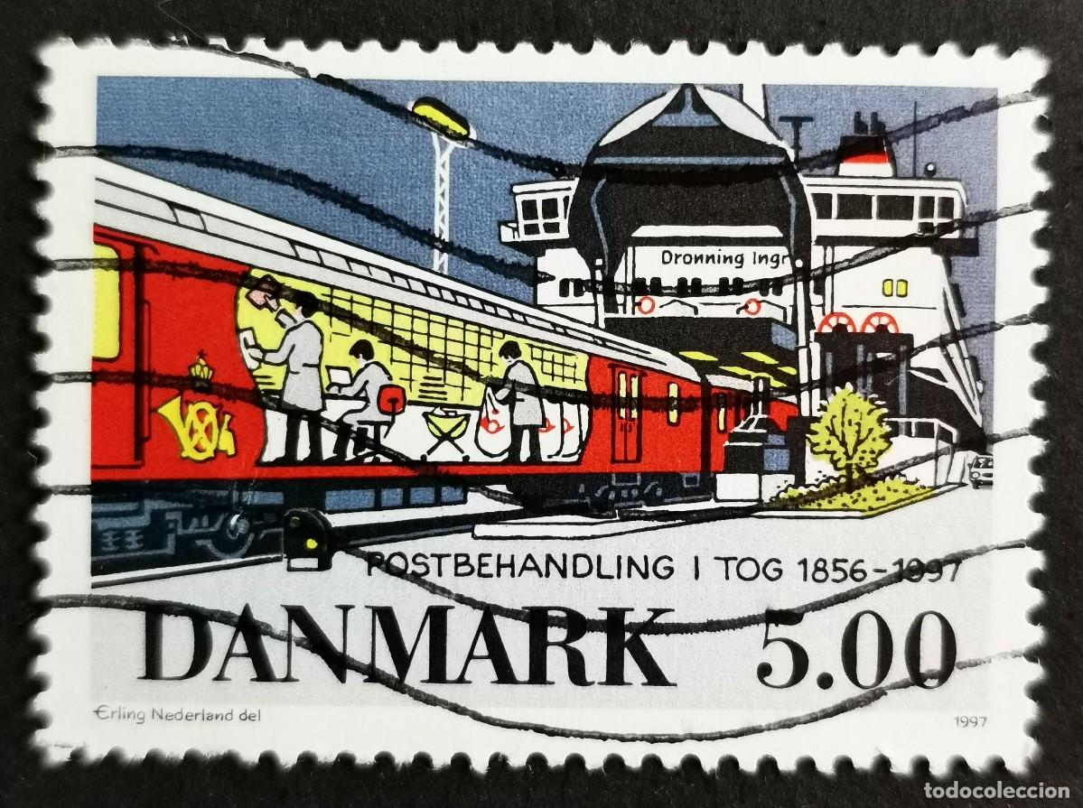 Sellos: Sello Dinamarca 1997, Vagones de correos en el ferry de Great Belt, 5.00 dkr. Michel: DK 1157