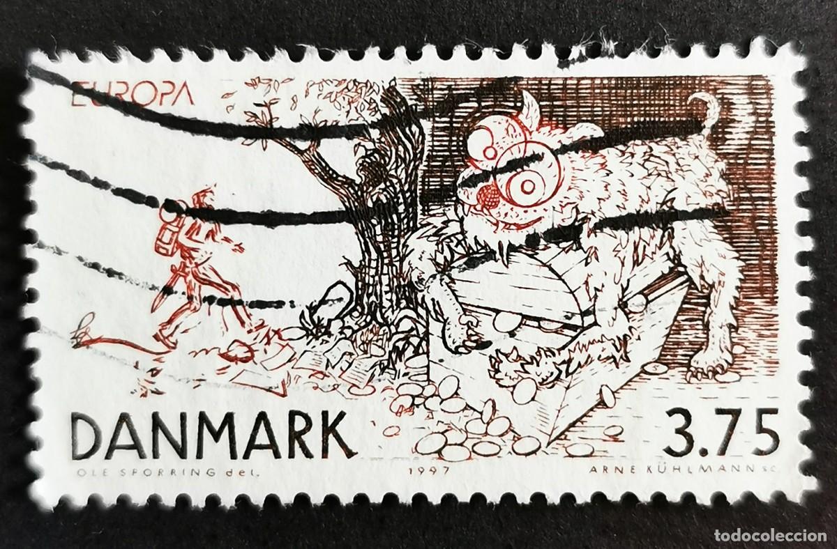 Sellos: Sello Dinamarca 1997,El yesquero Cuentos leyendas Hans Christian Andersen, 3.75 dkr. Michel: DK 1162