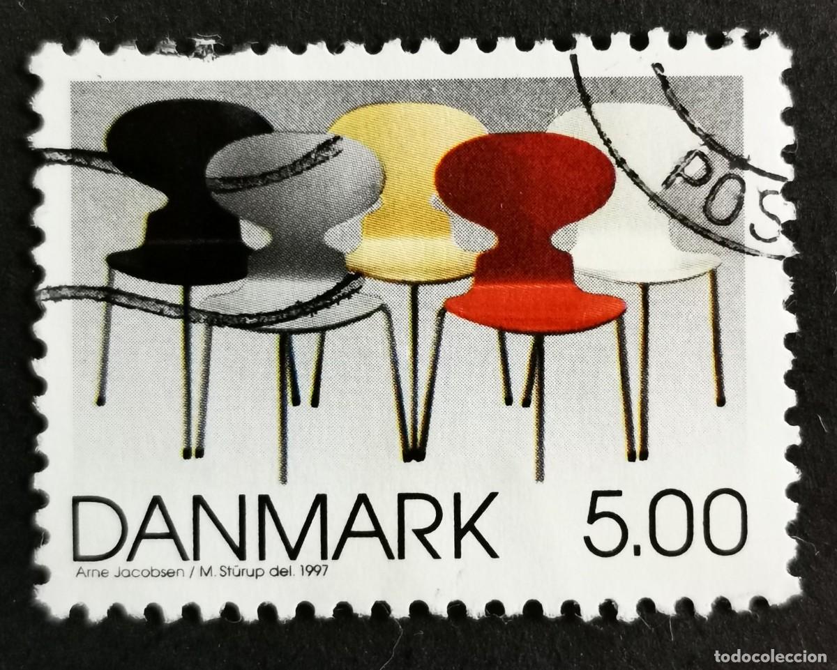 Sellos: Sello Dinamarca 1997, Las sillas hormiga (Arne Jacobsen), 5.00 dkr. Michel: DK 1168