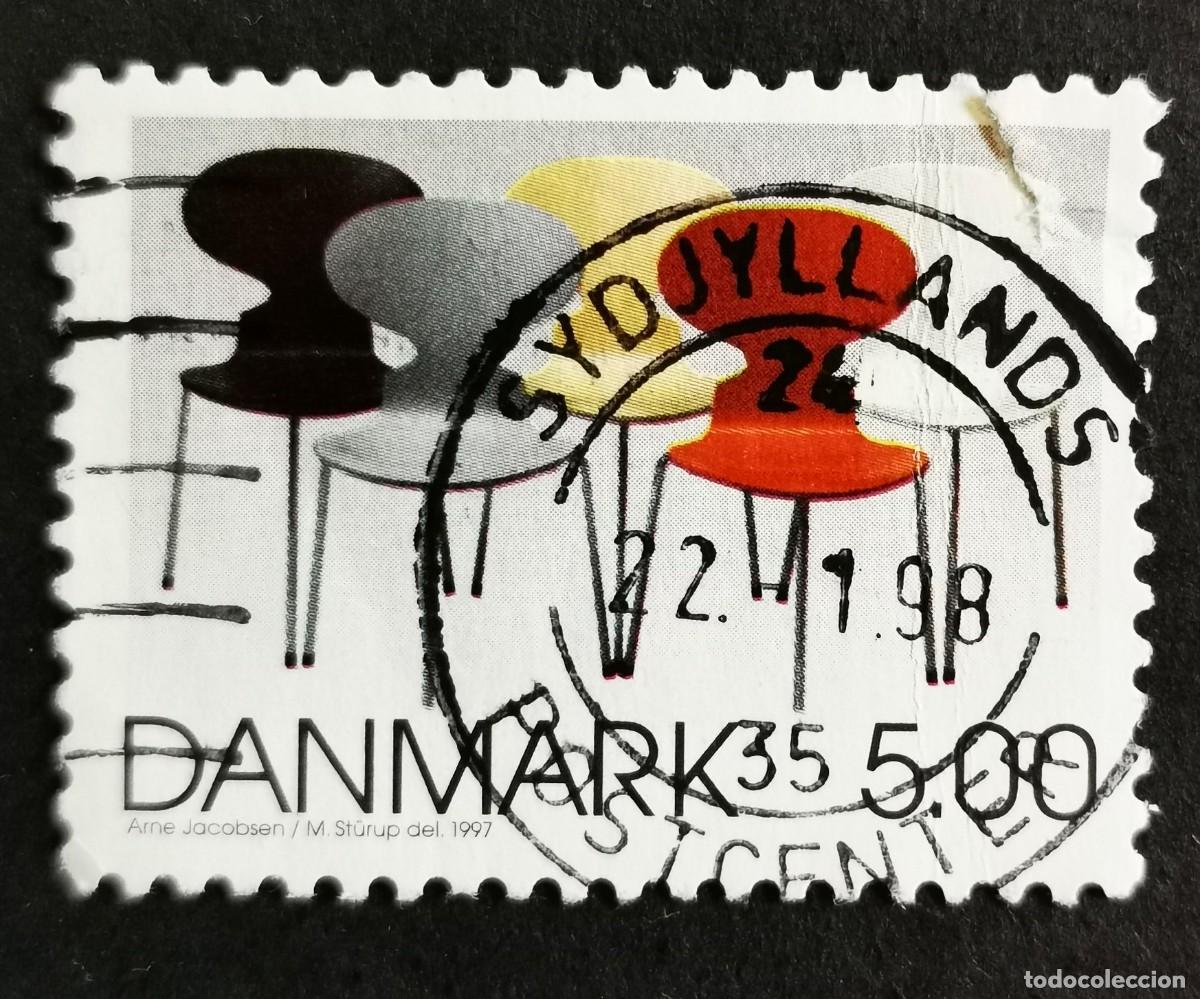 Sellos: Sello Dinamarca 1997, Las sillas hormiga (Arne Jacobsen), 5.00 dkr. Michel: DK 1168