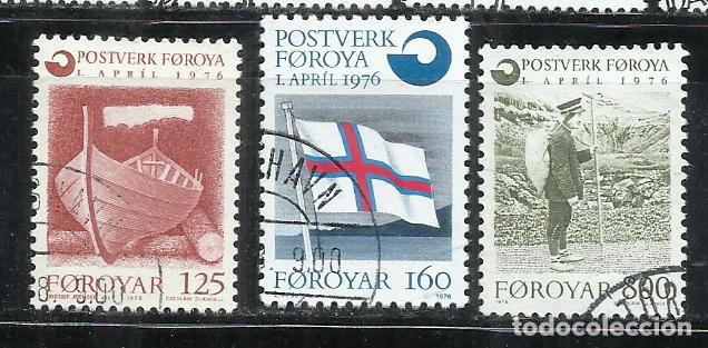 Sellos: 9308-SERIE COMPLETA FOROYAR DINAMARCA 1976 N&ordm; 15/17 ISLAS FAEROES FEROE
