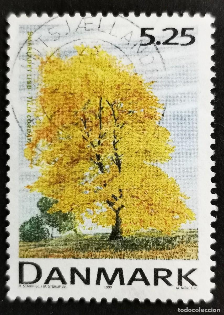 Sellos: Sello Dinamarca 1999, &Aacute;rboles caducifolios - Tilo de hoja peque&ntilde;a - Tilia, 5.25 dkr. Michel: DK 1201