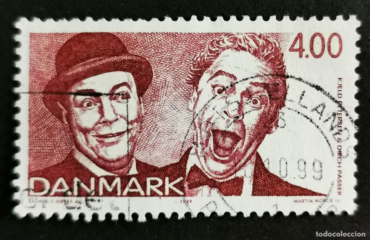 Sellos: Sello Dinamarca 1999, Kjeld Petersen y Dirch,150 aniversario Revista, 4.00 dkr. Michel: DK 1215