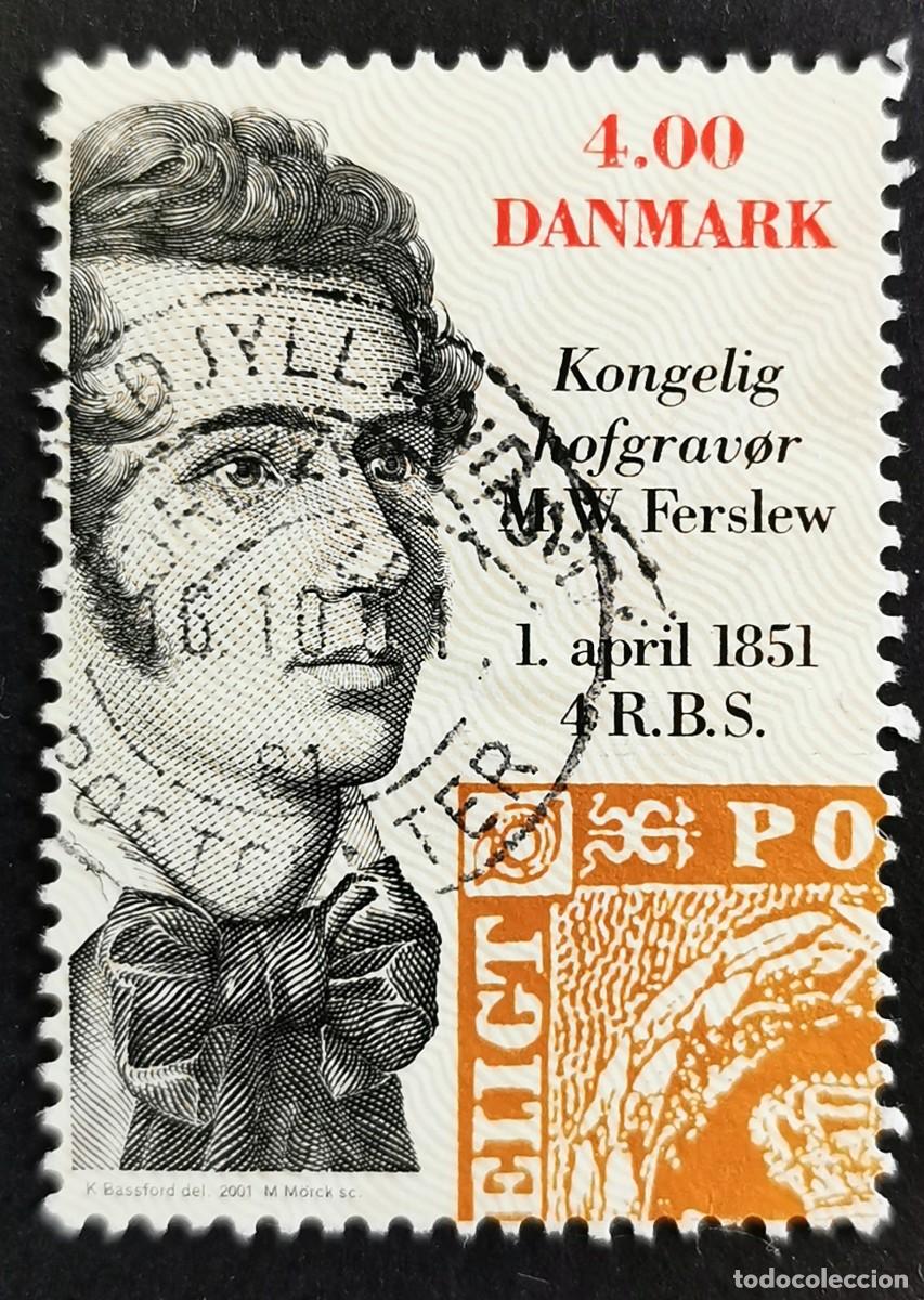 Sellos: Sello Dinamarca 2001, Martinus William Ferslew, dise&ntilde;ador y grabador, 4.00 dkr. Michel: DK 1273