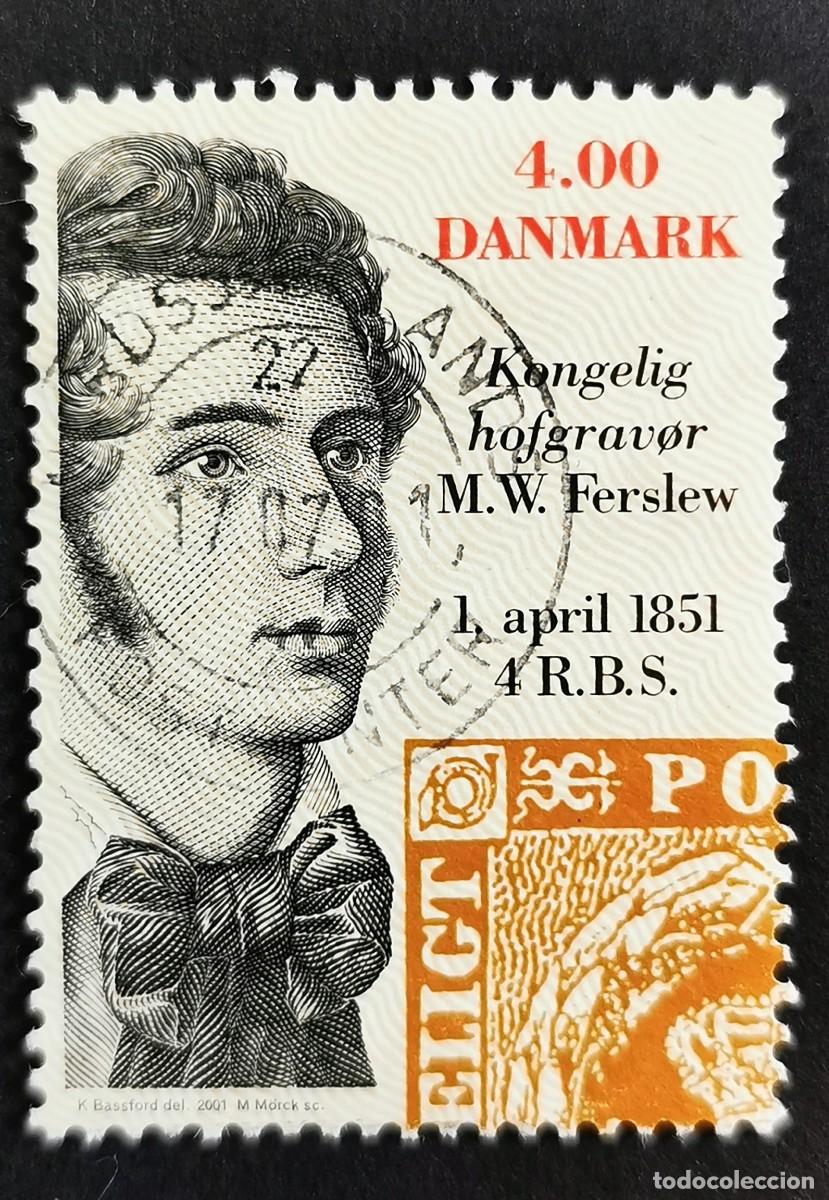 Sellos: Sello Dinamarca 2001, Martinus William Ferslew, dise&ntilde;ador y grabador, 4.00 dkr. Michel: DK 1273