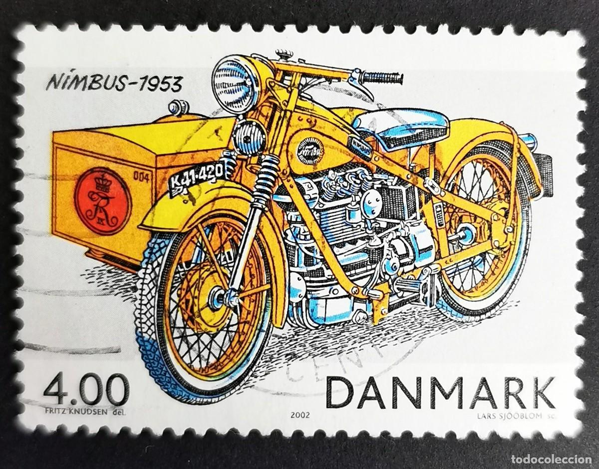 Sellos: Sello Dinamarca 2002, Motocicleta Nimbus con sidecar de 1953, 4.00 dkr. Michel: DK 1312