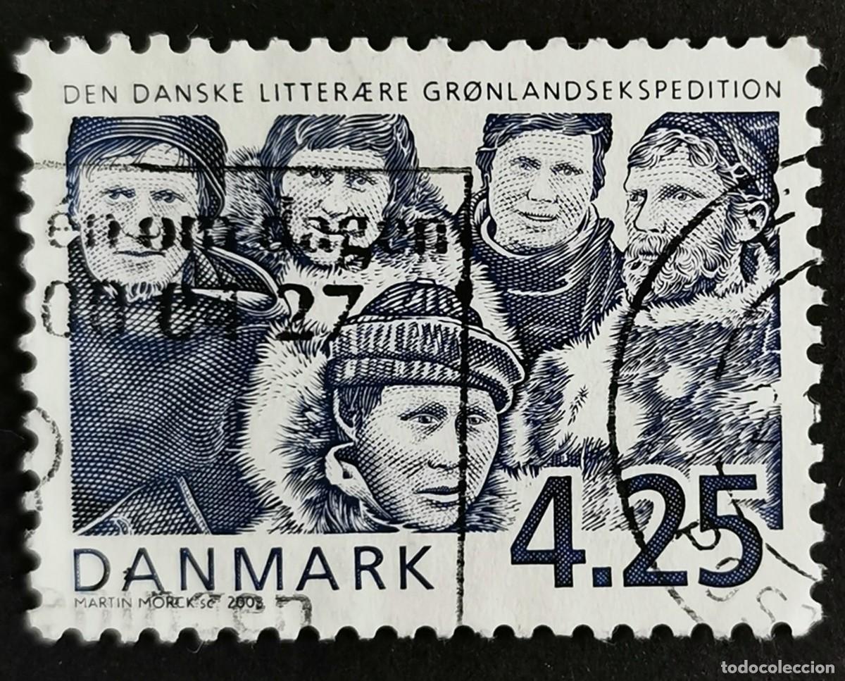 Sellos: Sello Dinamarca 2003, Miembros de la expedici&oacute;n a Groenlandia, 4.25 dkr. Michel: DK 1335
