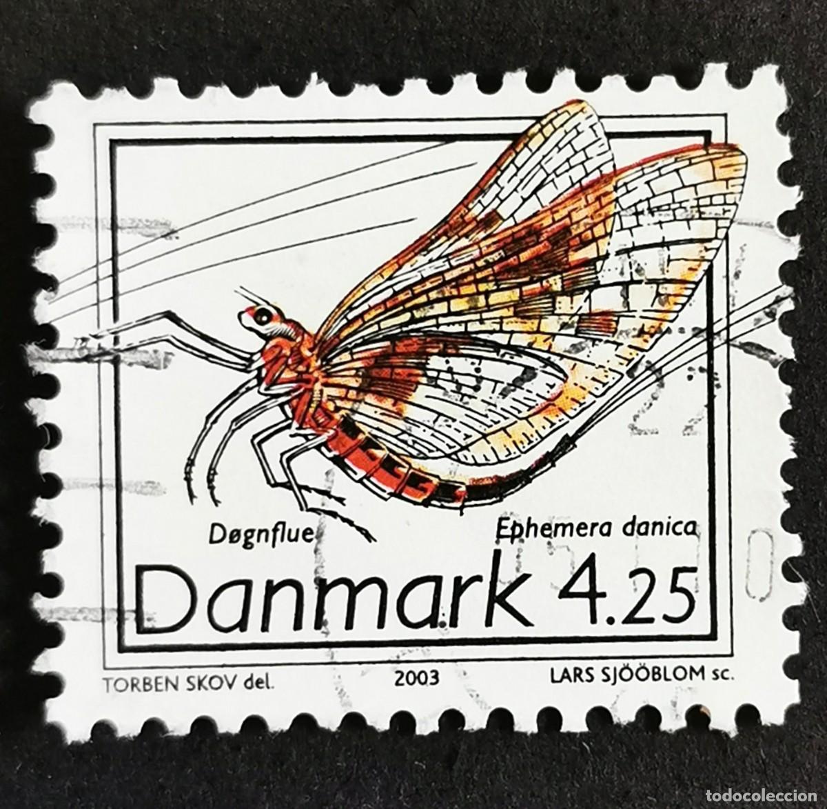 Sellos: Sello Dinamarca 2003, Ef&iacute;mera (Ephemera danica), 4.25 dkr. Michel: DK 1338
