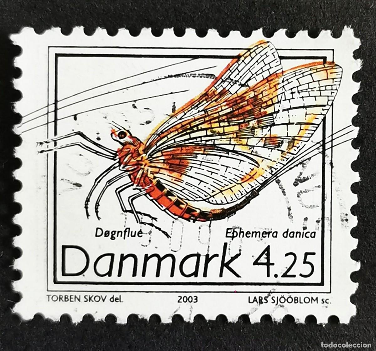 Sellos: Sello Dinamarca 2003, Ef&iacute;mera (Ephemera danica), 4.25 dkr. Michel: DK 1338