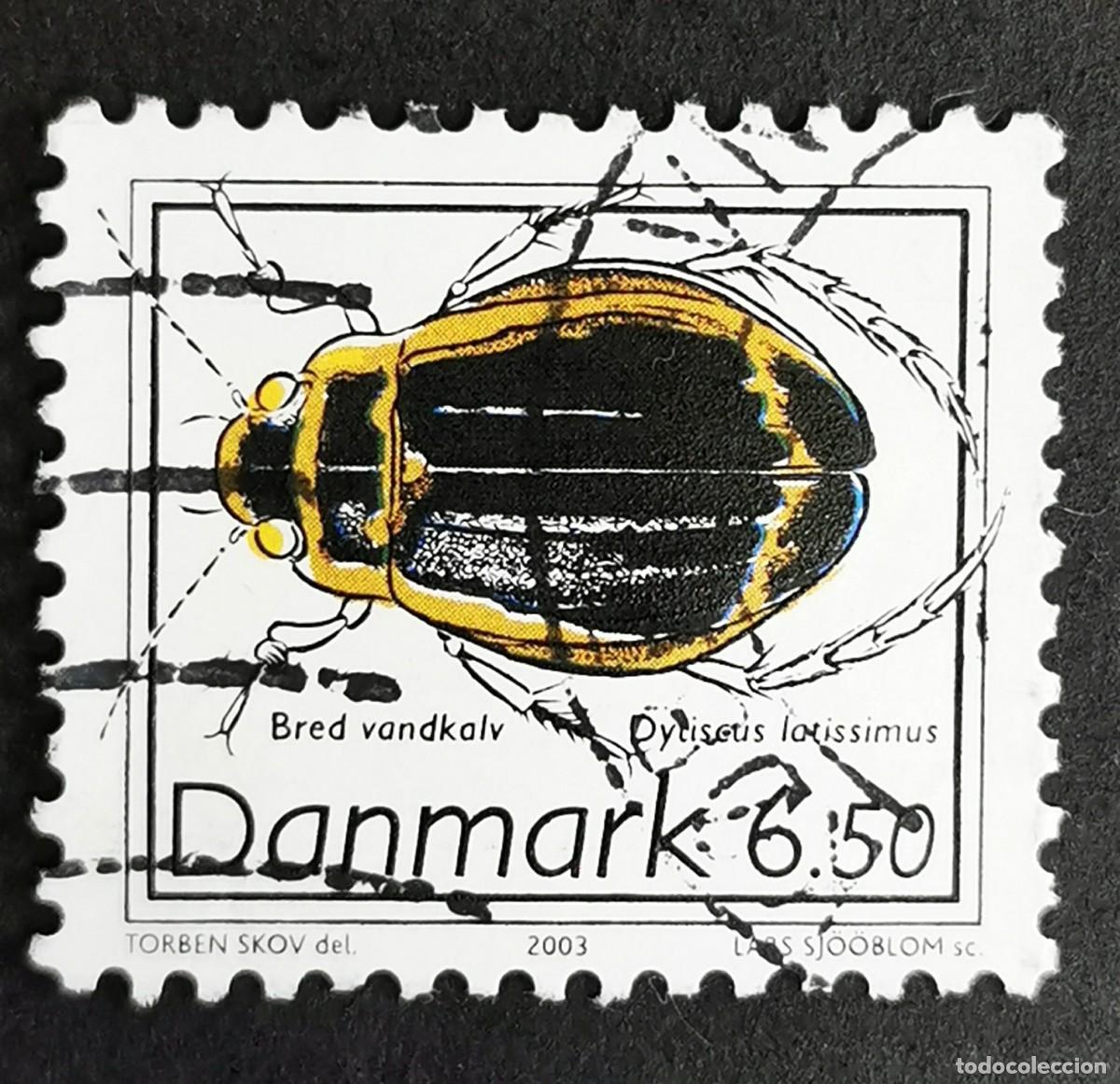 Sellos: Sello Dinamarca 2003, Escarabajo Buceador (Dytiscus latissimus), 6.50 dkr. Michel: DK 1339