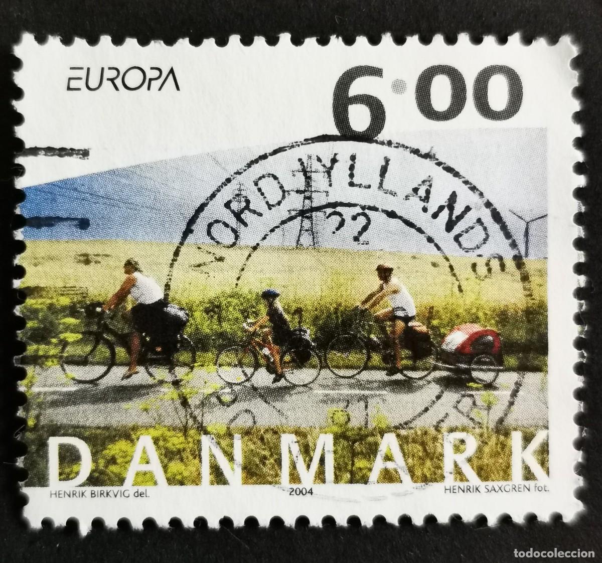Sellos: Sello Dinamarca 2004, Europa Vacaciones en bicicleta, 6.00 dkr. Michel: DK 1375