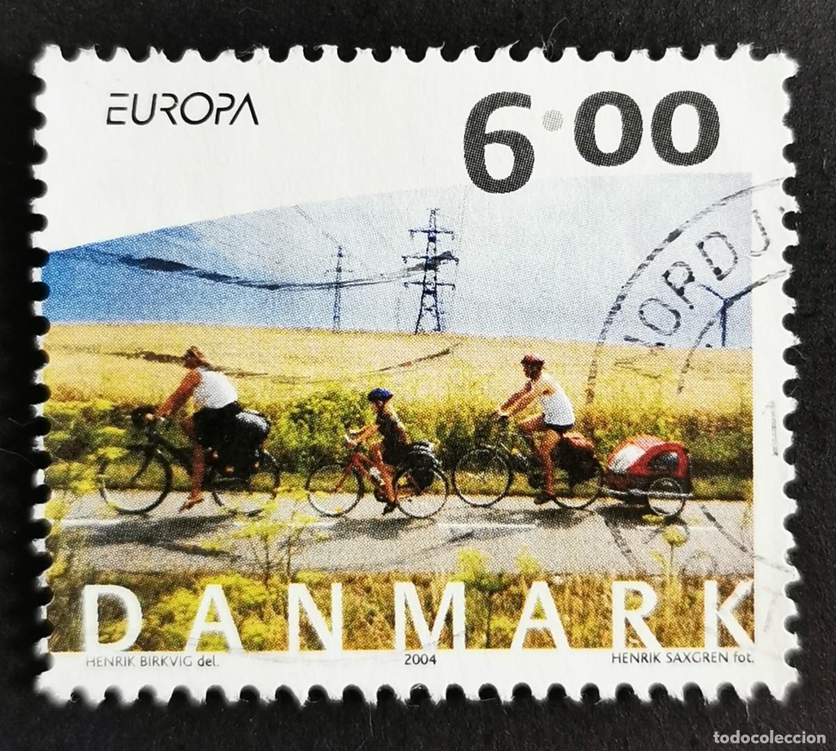 Sellos: Sello Dinamarca 2004, Europa Vacaciones en bicicleta, 6.00 dkr. Michel: DK 1375