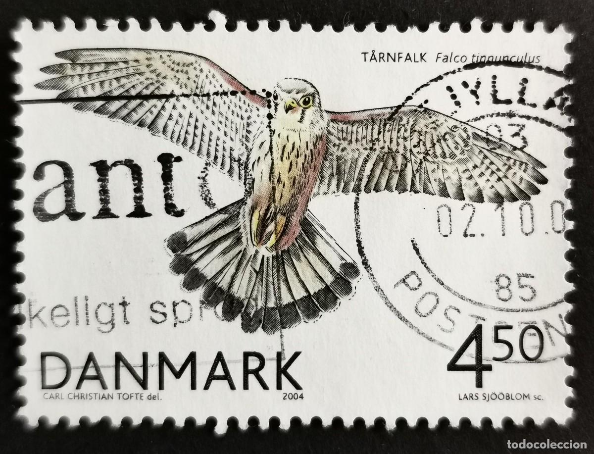 Sellos: Sello Dinamarca 2004, Cern&iacute;calo com&uacute;n (Falco tinnunculus), 4.50 dkr. Michel: DK 1383