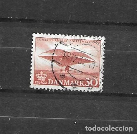 Sellos: Dinamarca 1956, pioneros de la aviaci&oacute;n, yvert 371, usado