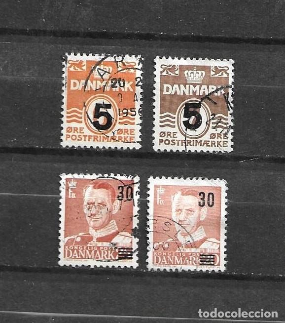 Sellos: Dinamarca 1955, serie general sobrecargados, yvert 362-365, usados, completa