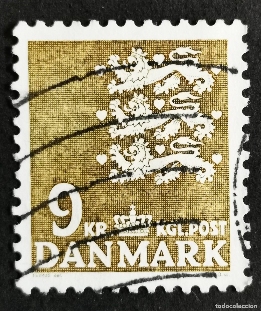 Sellos: Sello Dinamarca 1977, Escudo de armas, 9.00 dkr. Michel: DK 652