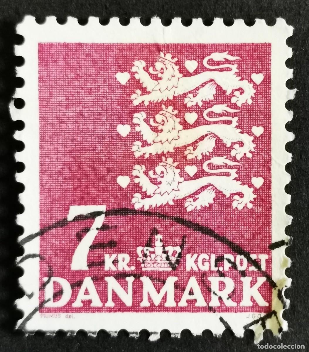 Sellos: Sello Dinamarca 1978, Escudo de armas, 7.00 dkr. Michel: DK 659