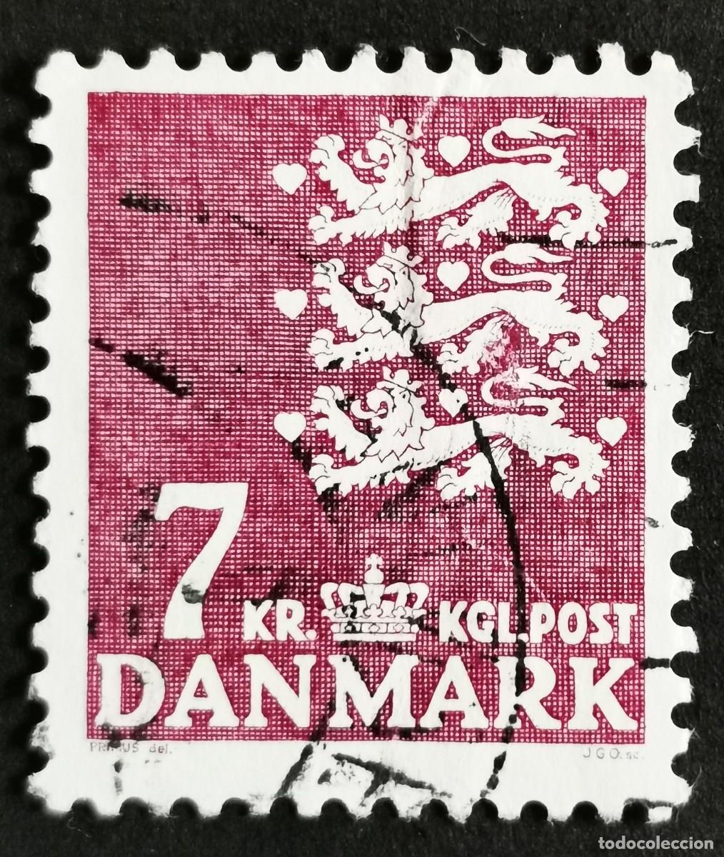 Sellos: Sello Dinamarca 1978, Escudo de armas, 7.00 dkr. Michel: DK 659