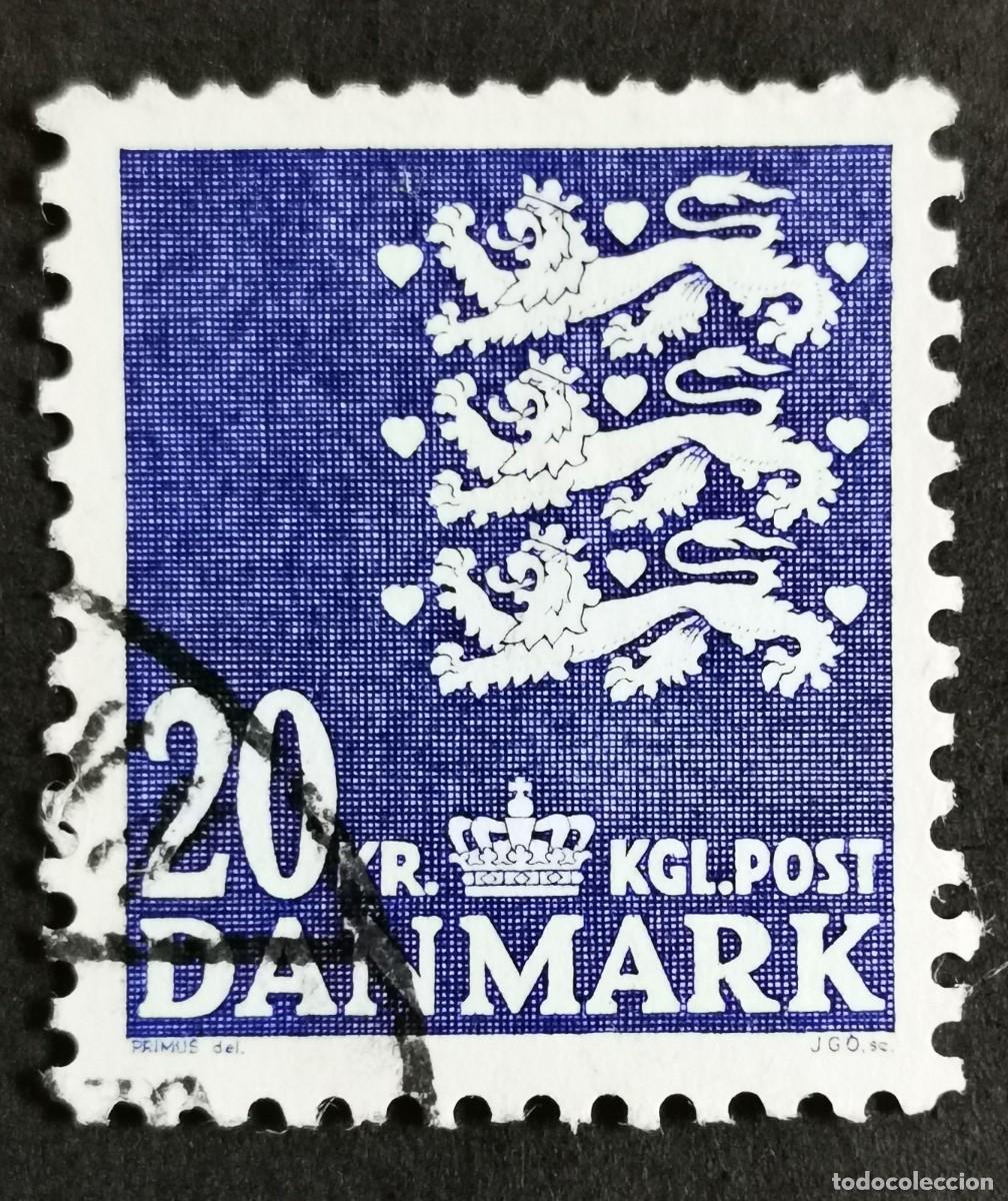 Sellos: Sello Dinamarca 1986, Escudo de armas, 20.00 dkr. Michel: DK 854